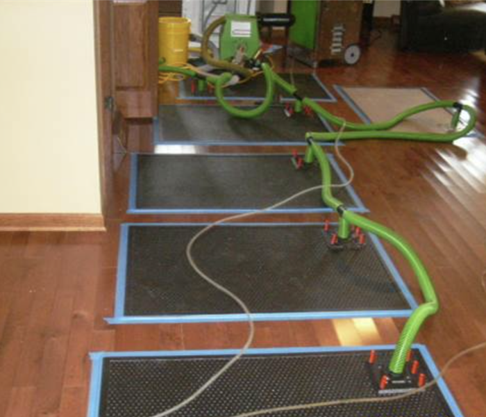 Floor mat system in place on floors.